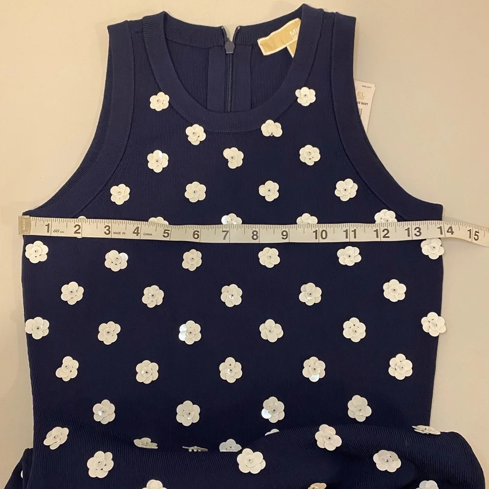Michael Kors Blue and White Bodycon Dress Women Size XS